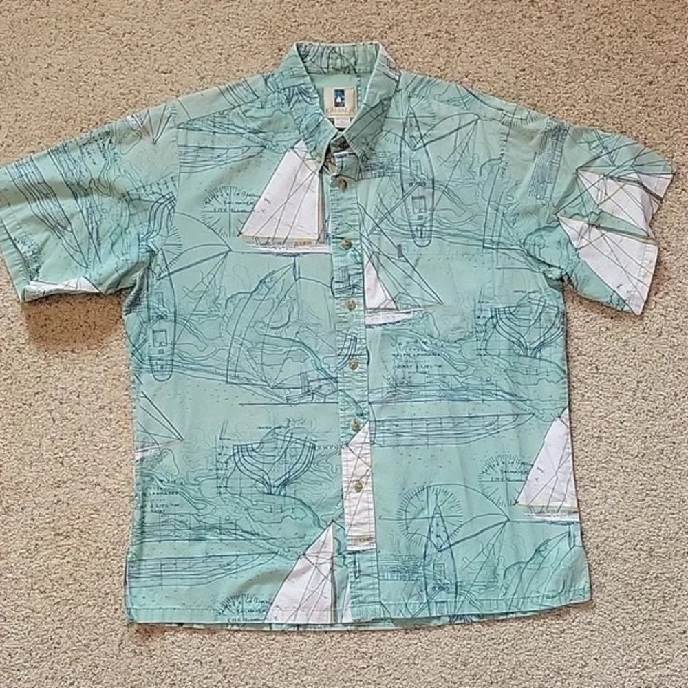 Men's Nautical Print Shirt - Green